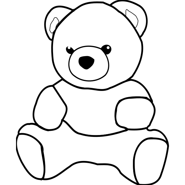 Vector graphics of paintable teddy bear | Free SVG